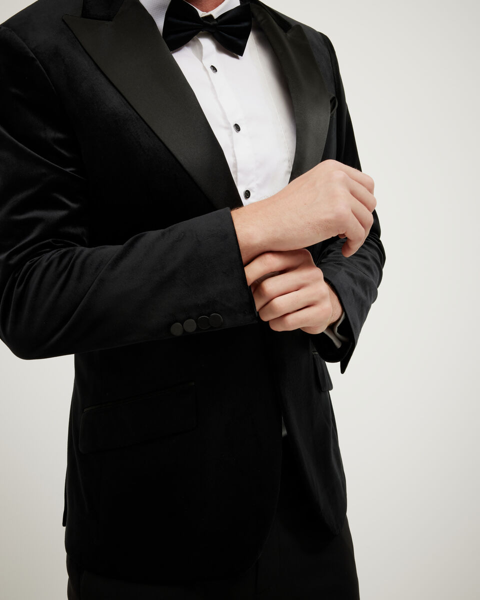 Velvet Black Tie Tuxedo, Black, hi-res